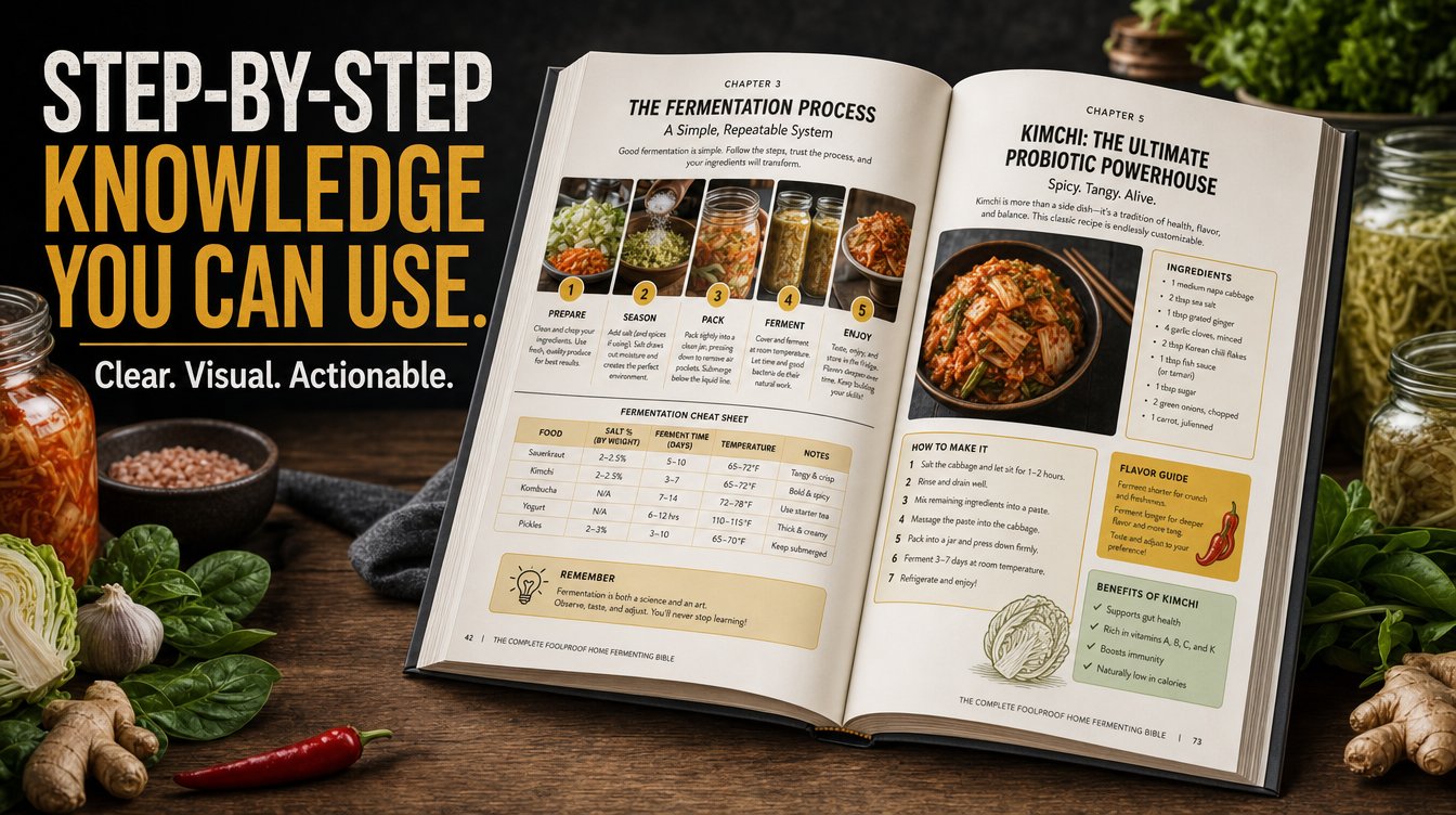 Inside — foolproof fermenting recipes and troubleshooting tips