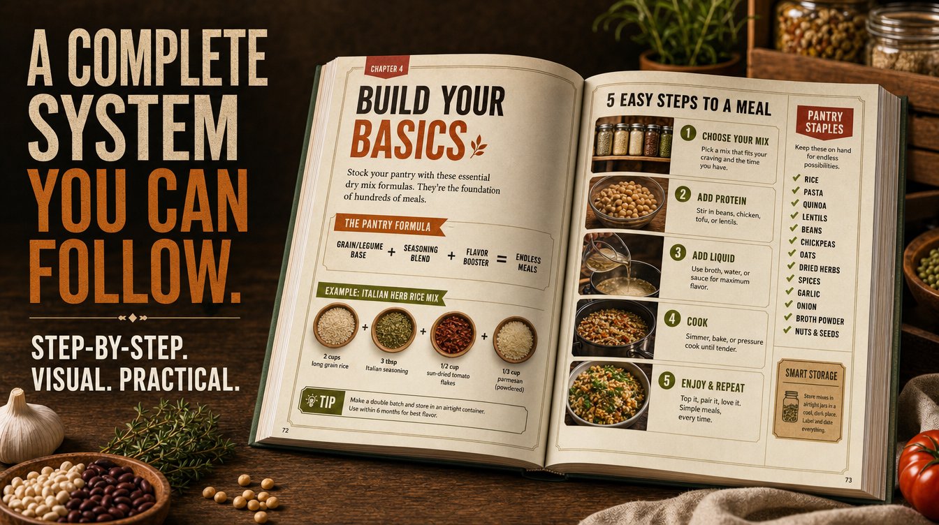 Inside — homemade dry mix recipes for a ready-to-use pantry